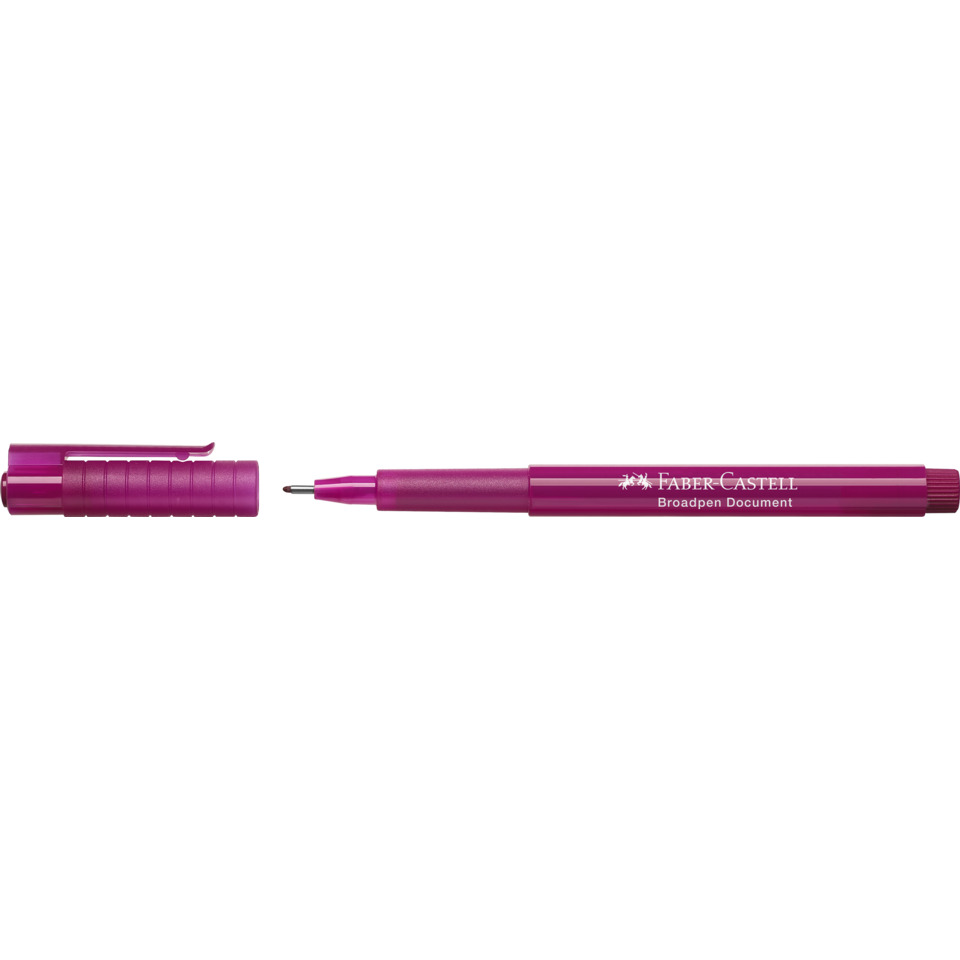 Faber-Castell Stift, Broadpen Document, pinkfarbener Stift, Kugelschreiber, abdeckbare Kappe