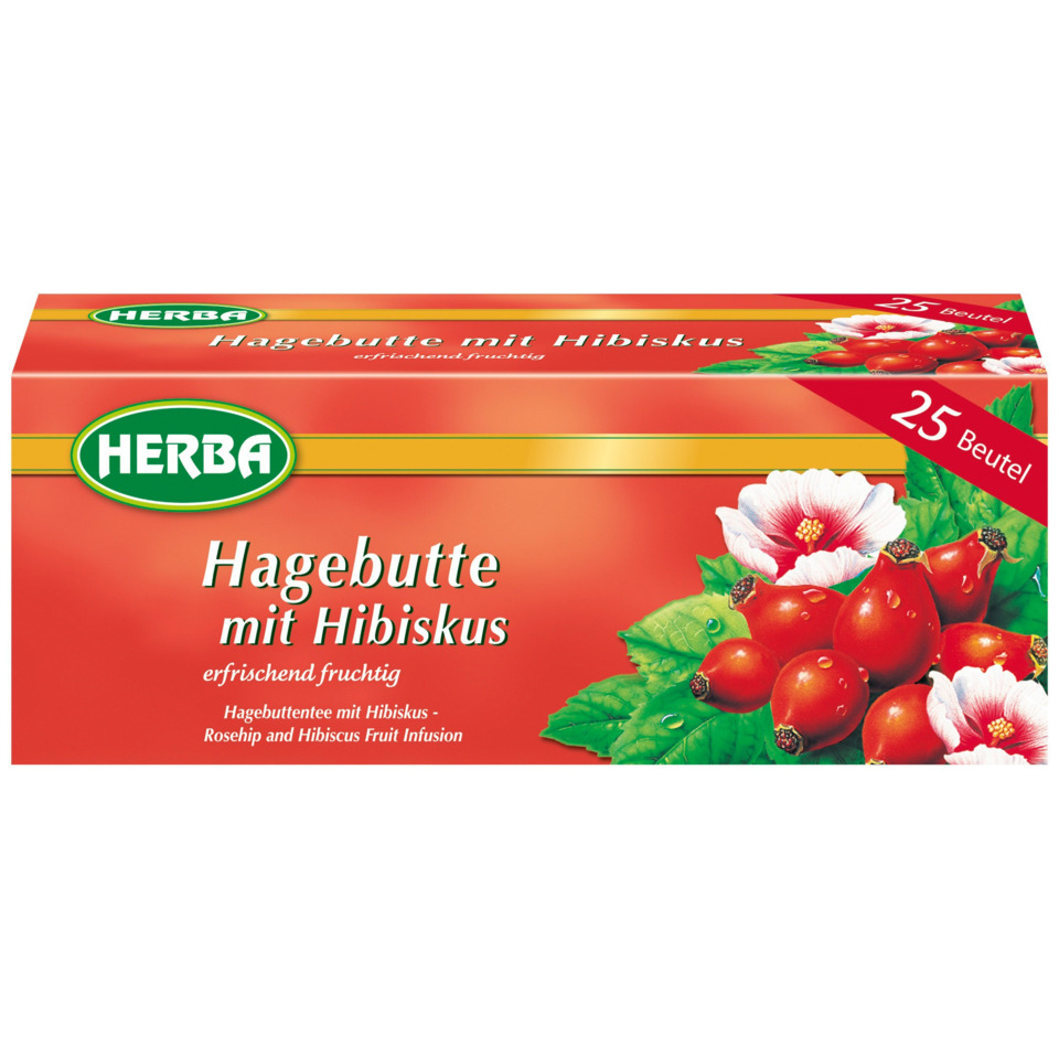Hagebutte, Hibiskus, Früchtetee, Beutel, 25 Beutel