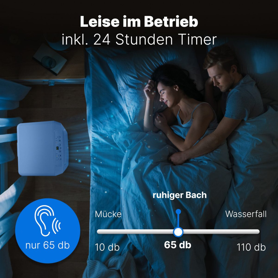 Schlafzimmer, Wecker, Luftbefeuchter, Bett, Ruhemodus