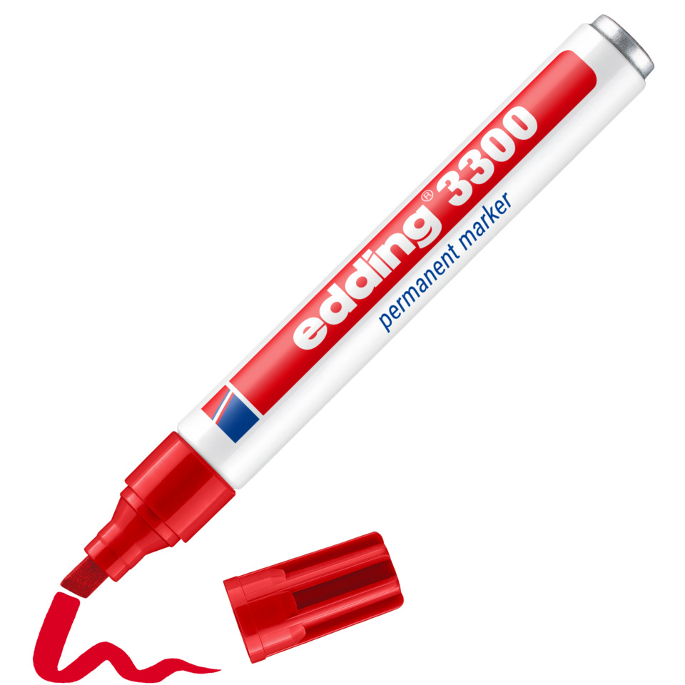 Permanentmarker, Roter Marker, Kappenspitz, Markerstift, Edding 3300