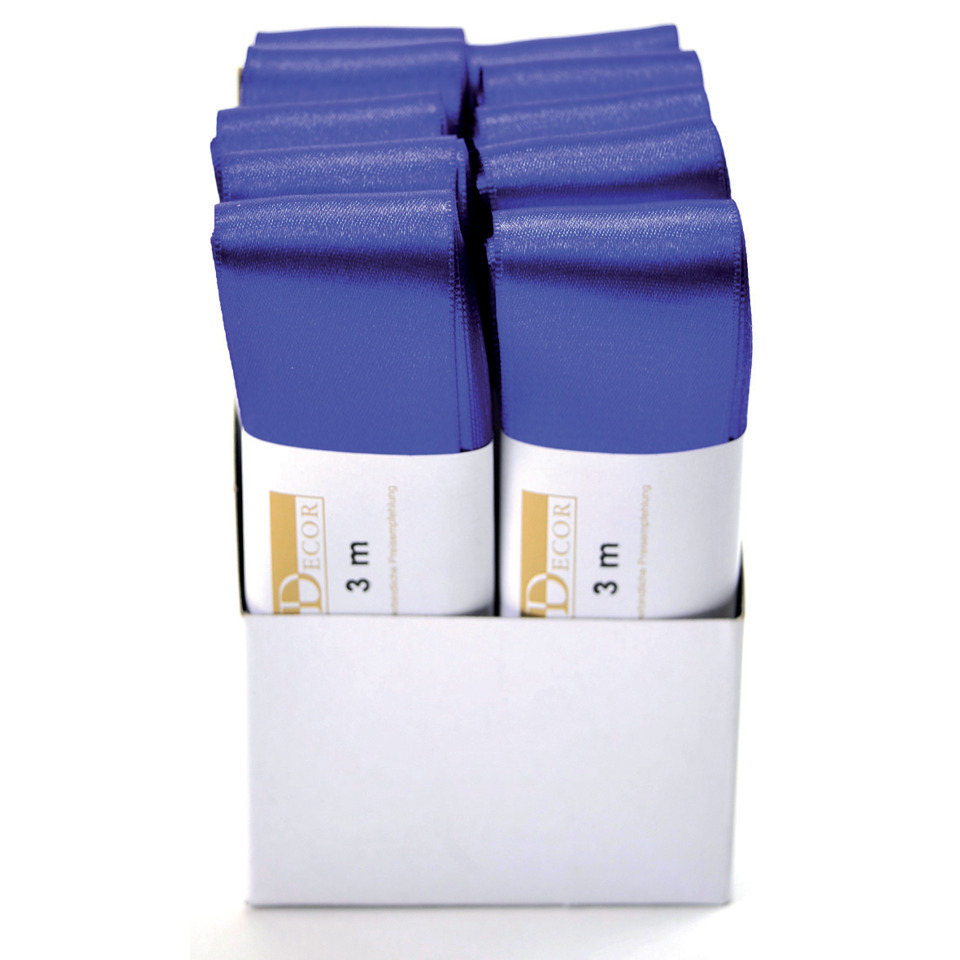 blaues Band, Satinband, 3 m Länge, Rollen, Packband