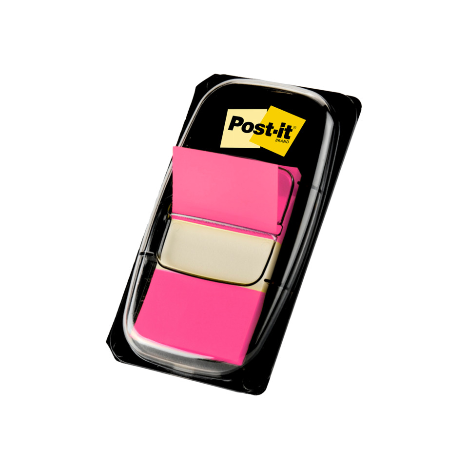 Post-it, Notizblock, Transparent case, Pink sticky notes, Klebeblöscher?