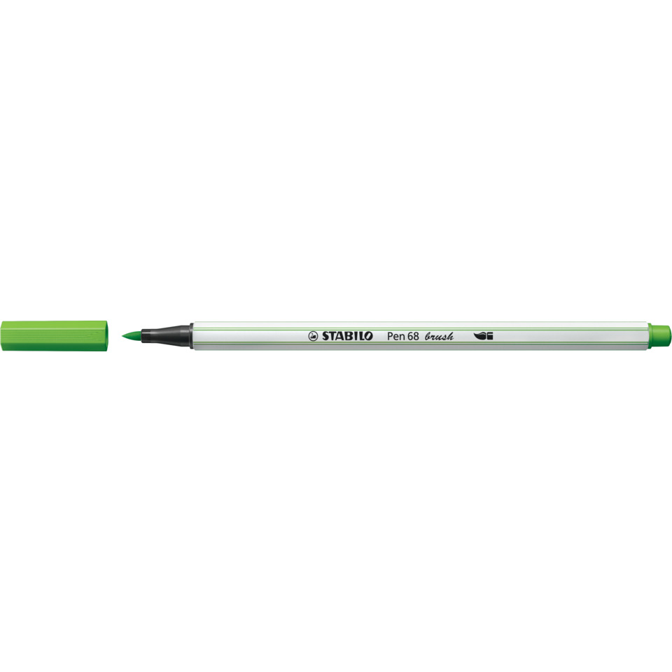 Marker, Stift, Grün, Pinselspitze, Stabilo