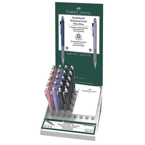 Druckbleistift Apollo, 0,7mm, sortiert im Display FABER CASTELL 232720