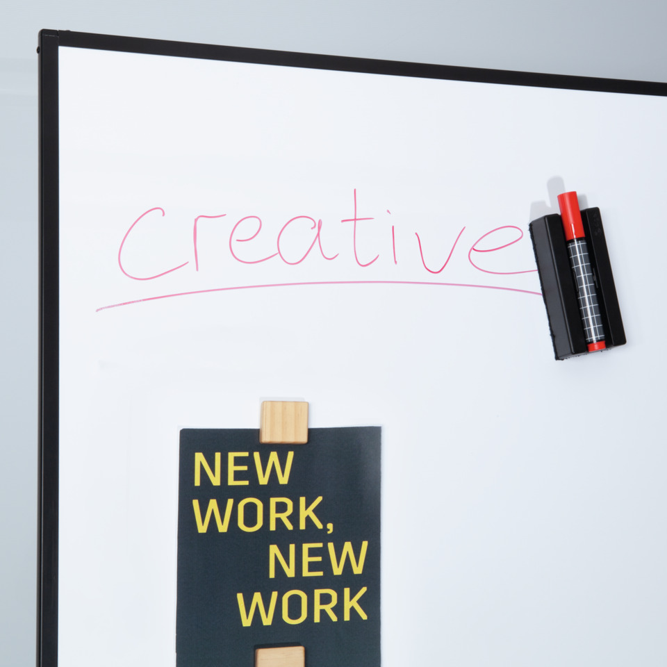 whiteboard, marker, notes, creative, new work
