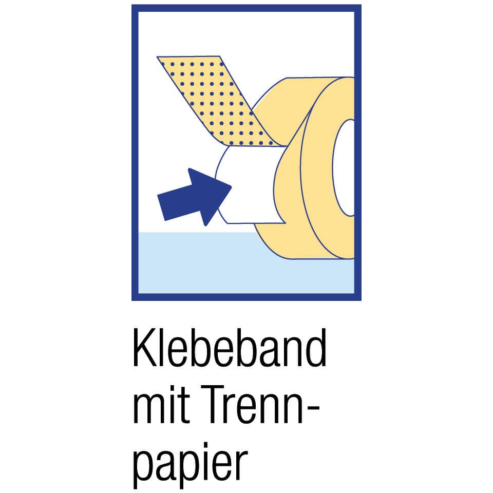 Klebeband, Trennpapier, Abroller, Rollenklebeband, Klebeband-Abroller