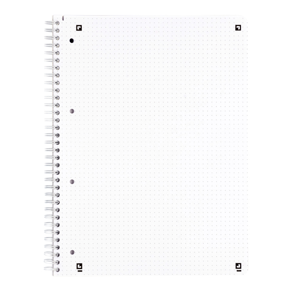 notebook, spiral-bound, dots, white, desktop