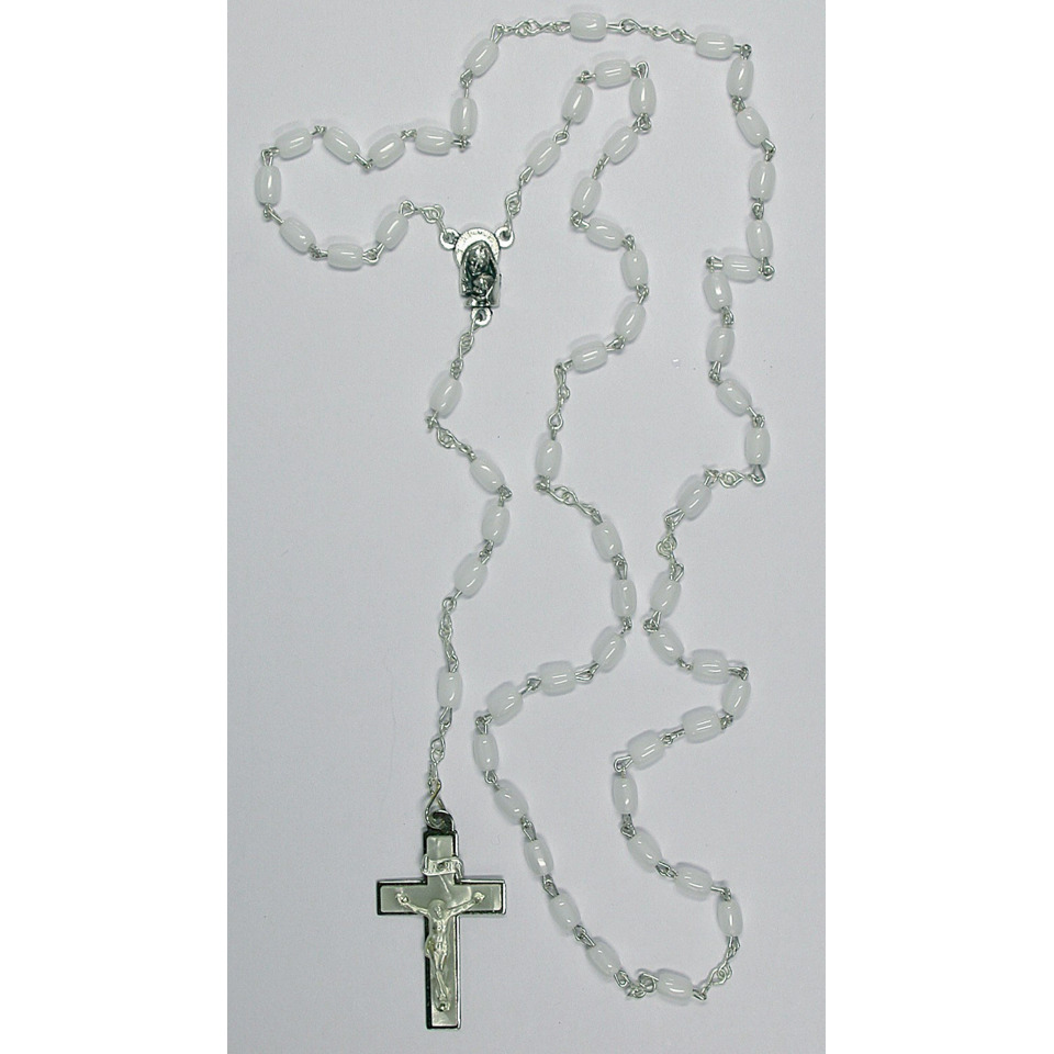 rosarium, kette, kreuz, perlen, silber