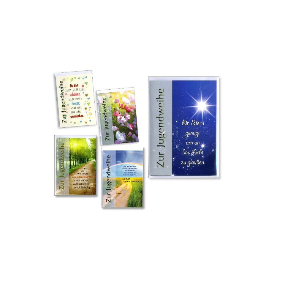 Grußkarte, Jugendweihe, Kartenserie, Motiv, Sternenmotiv