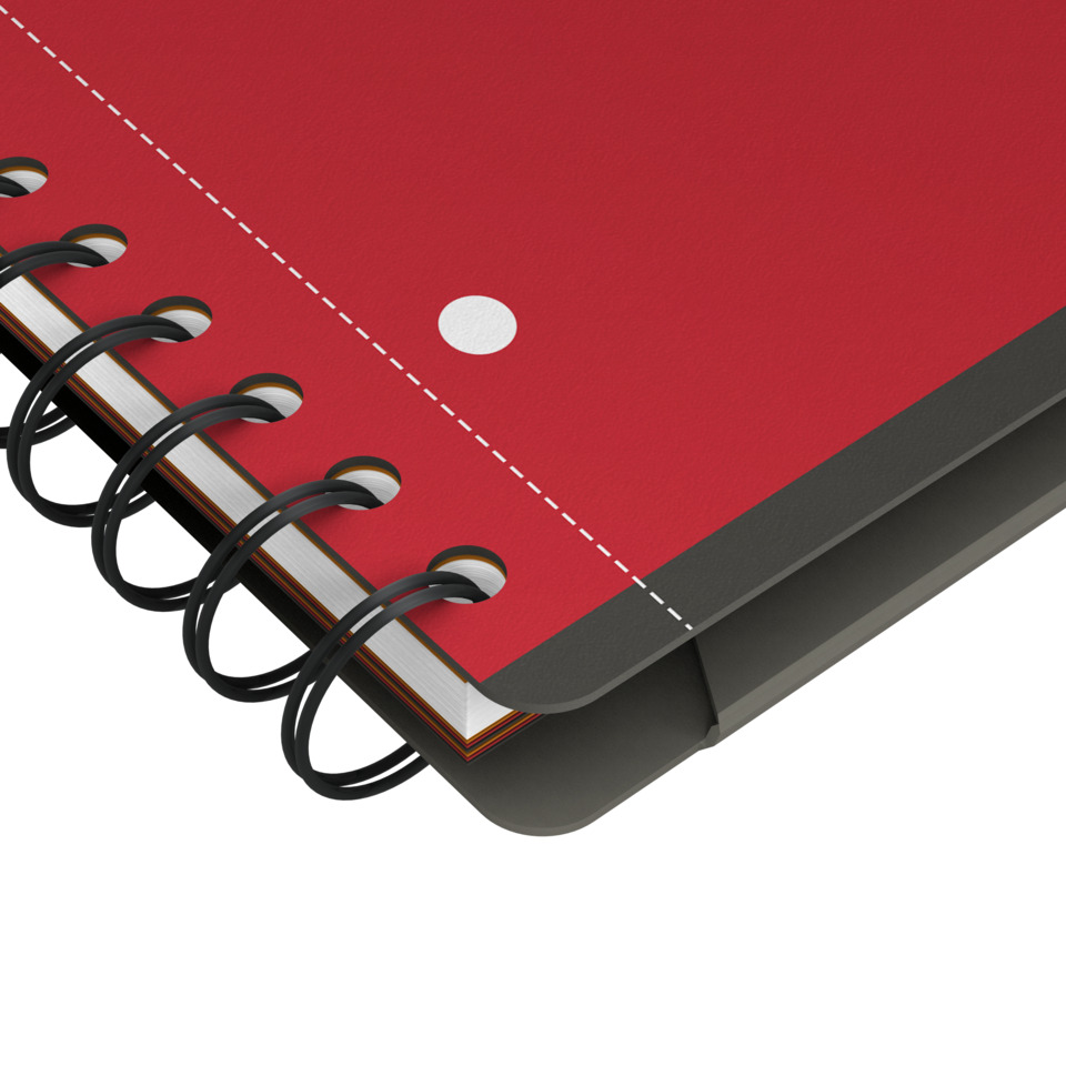 Spiralbindung, Notizbuch, rotes Cover, Spiralringe, Kunststoffheftung, Spiralbindung, Notizbuch, Rot, Deckblatt, Klemmenecke