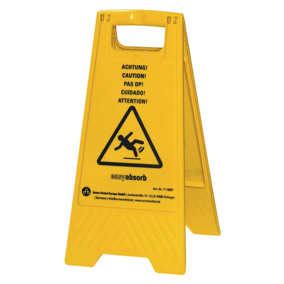 Warnhinweis, Gebäudekante, Rutschgefahr, Schild, Kippstativ