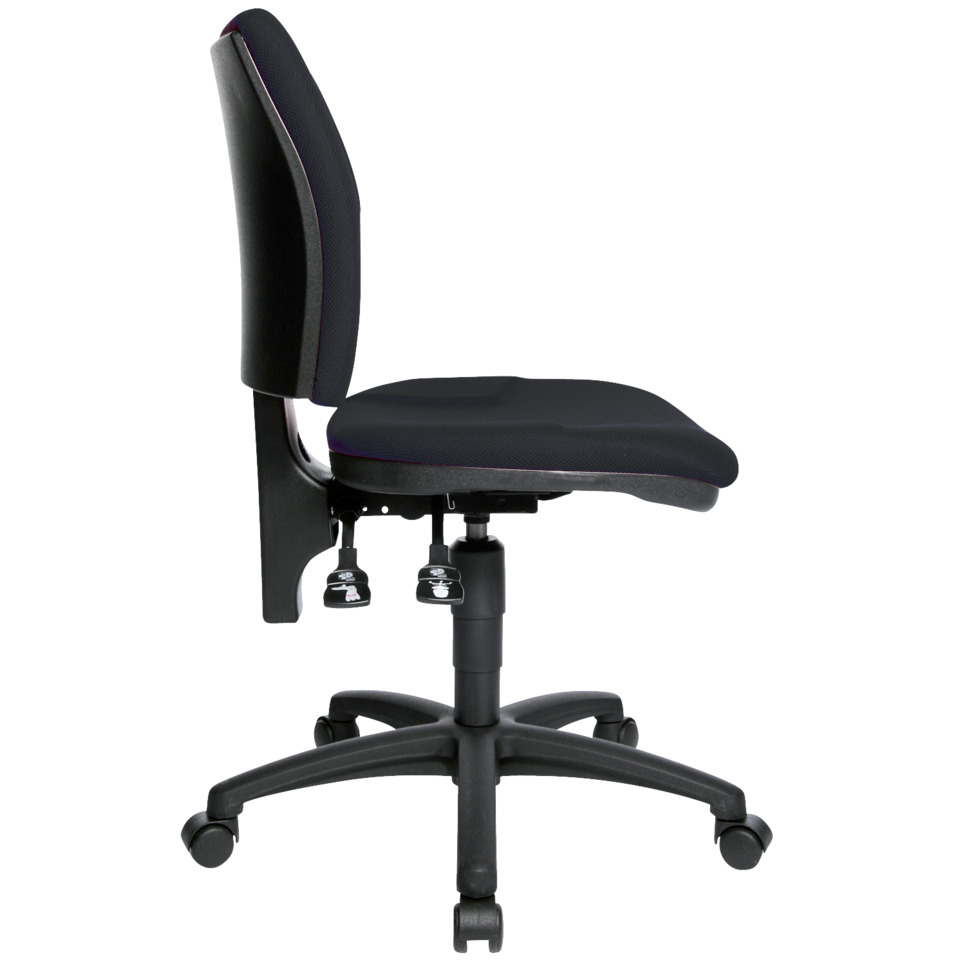 Bürodrehstuhl, Schreibtischstuhl, Stuhlbasis mit Rollen, verstellbare Höhe, Kunstleder/Textil-Sitz