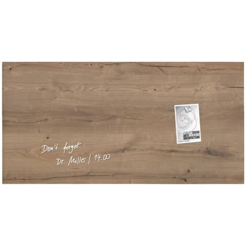 Glas-Magnettafel Artverum, 91x46cm, Design Natural-Wood SIGEL GL258