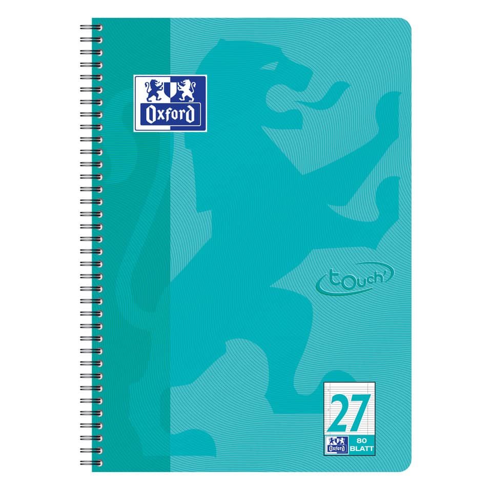 notebook, spiral-bound, a5, turquoise, Oxford