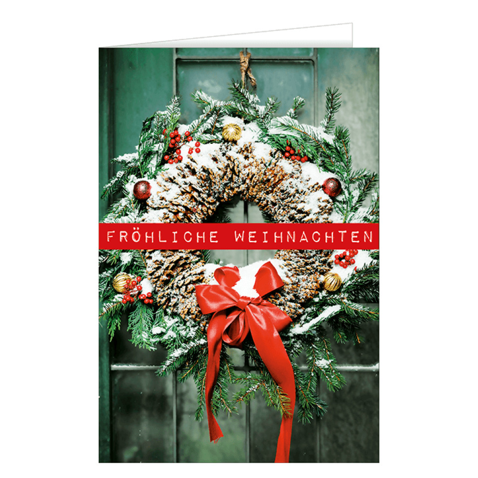 Weihnachtskranz, Tannenzweige, rote Schleife, Nadeln, Winterdeko