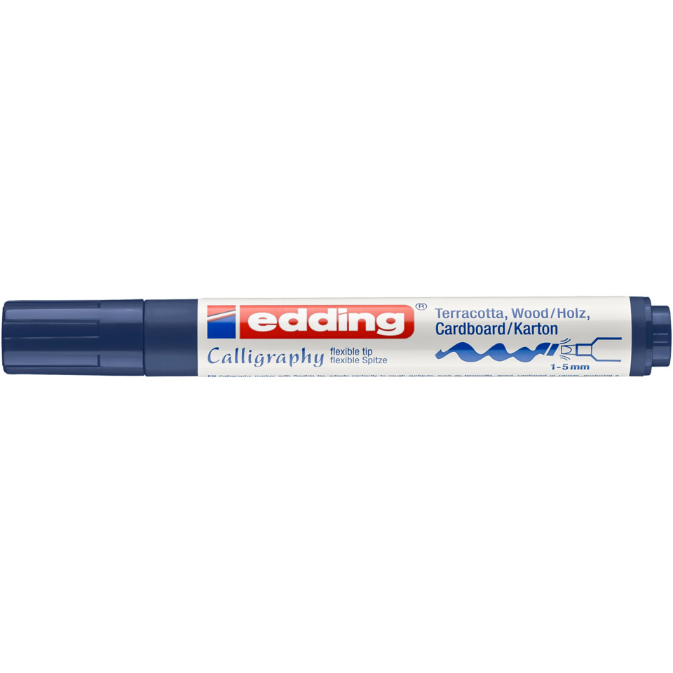 Marker, Calligraphy pen, Blue cap, Terra-cotta?, Karton?