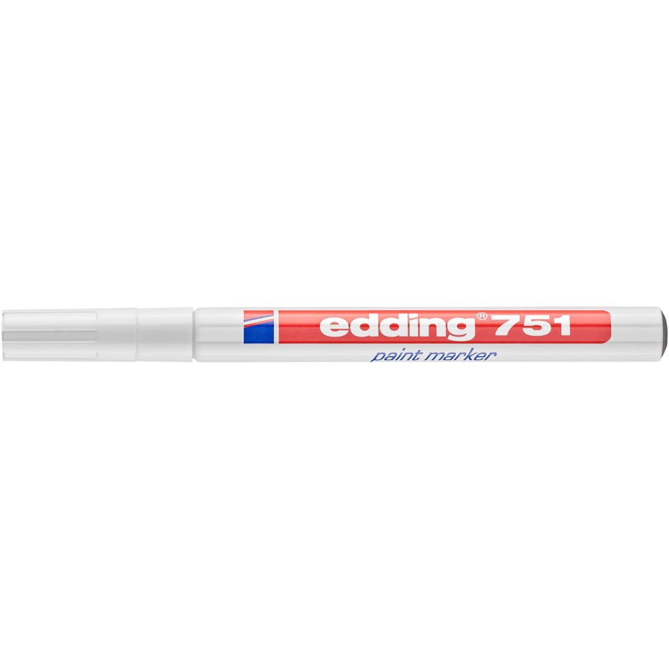 paint marker, Marker, edding 751, weiße Gehäuse, rote Beschriftung