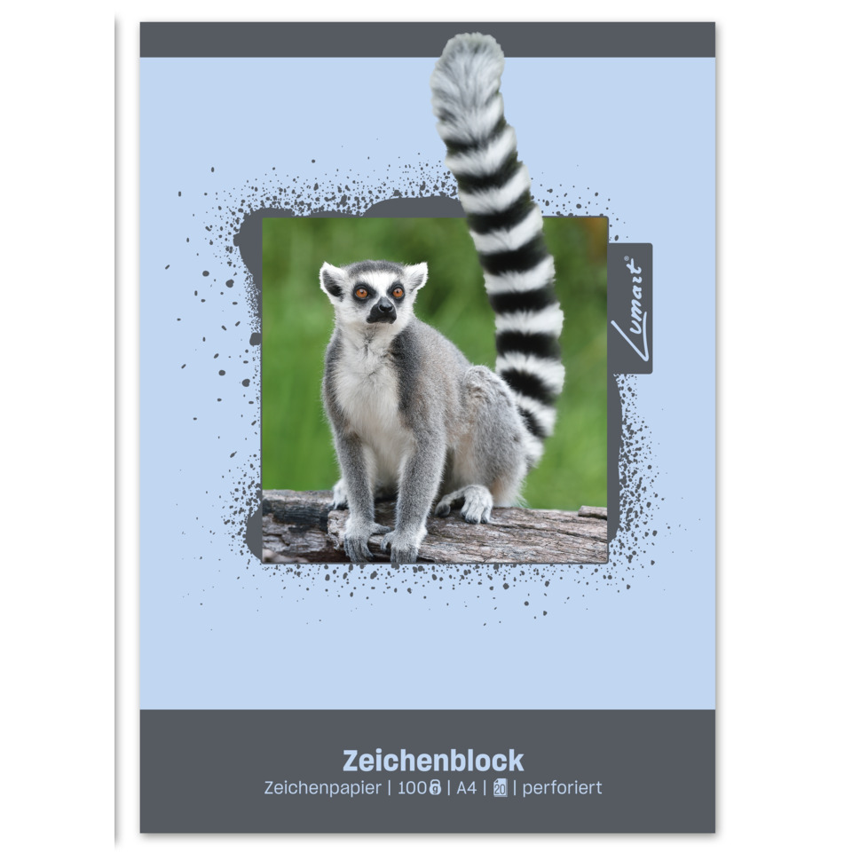 Tierfotos, Lemur, Lampe, Tierische Illustration, Koloriertes Blatt
