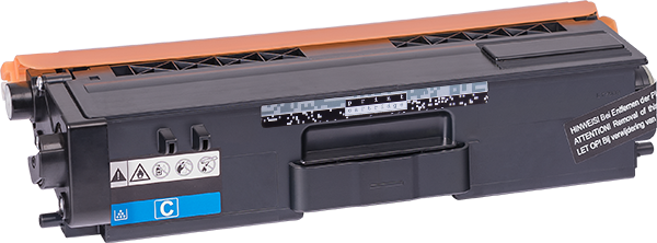Toner cartridge, Druckerpatrone, Schwarztoner, Cyan-Etikett, A4 Patrone