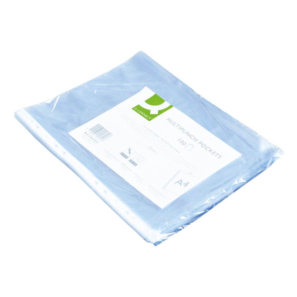 Pockets, Multipunch pockets, A4 sheets, Plastic bag, Blue