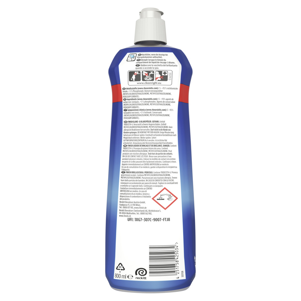 Kunststoffflasche, Spülmittel, Flaschenform, rotblau, 800 ml