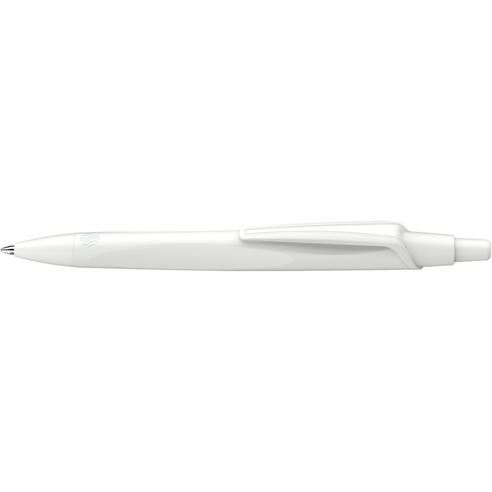 ballpoint pen, white,  retractable, clip, microtip
