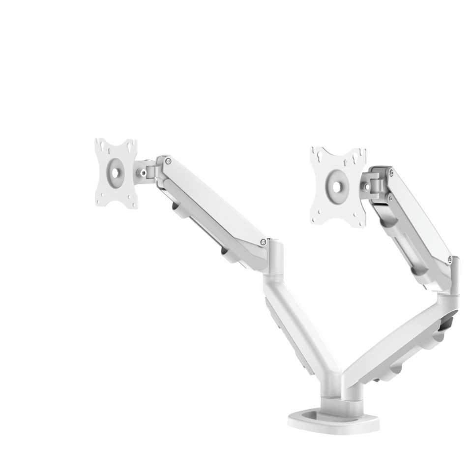 monitorarm, doppelarm, verstellbar, befestigungsarm, weiß