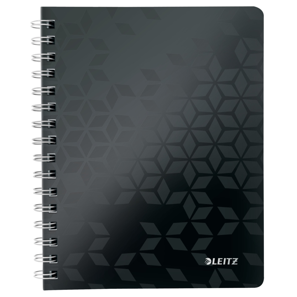 Spiralnotizbuch, Notizheft, Grau, Geometrisches Muster, Leitz