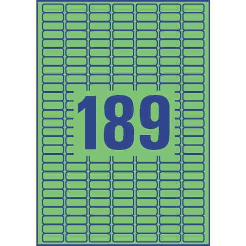 Etiketten farbig ablösbar, 25,4x10mm, 3780 Stück, grün AVERY ZWECKFORM L6049-20