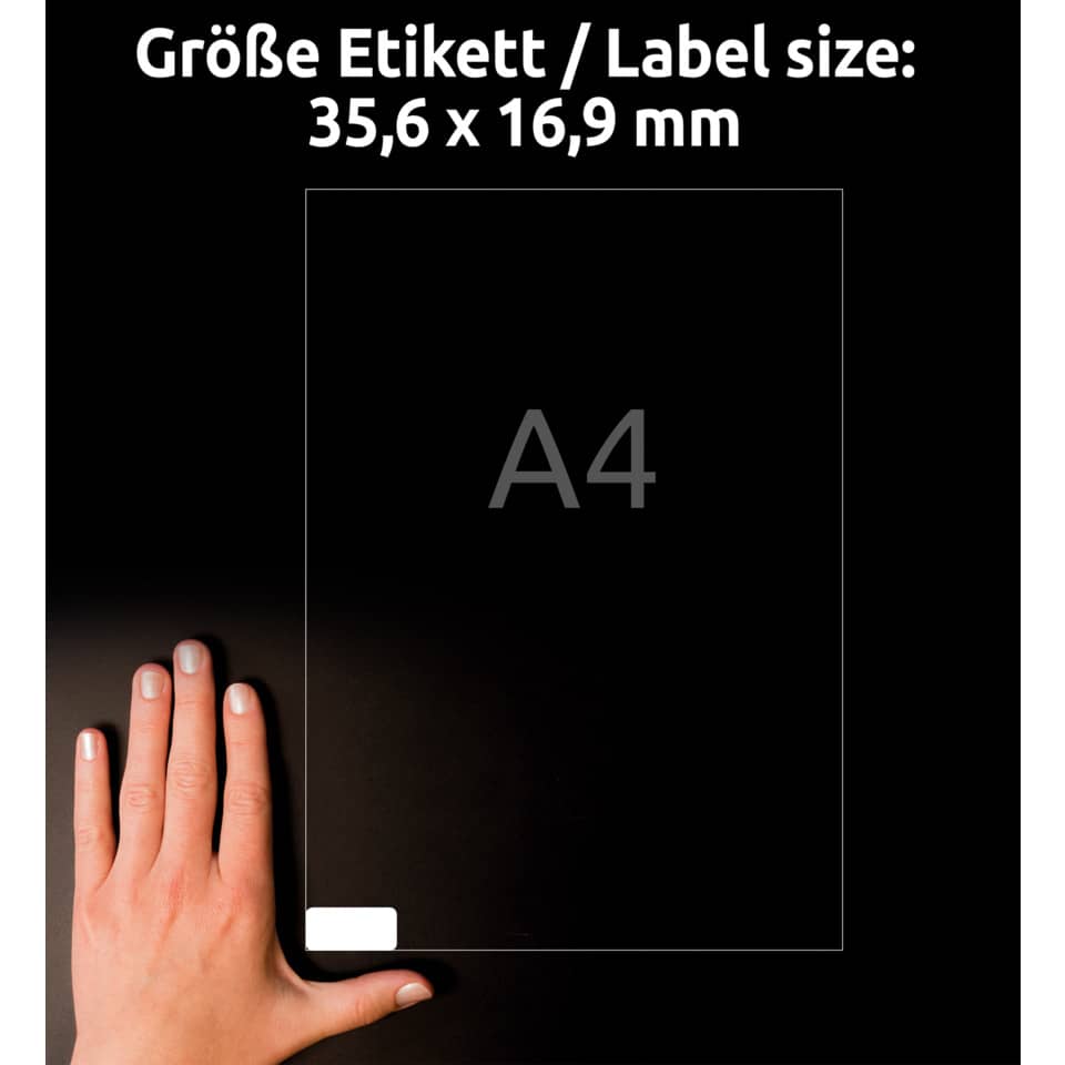 A4-Label, Labelgröße, Papiergröße, Stickerbereich, Hand模