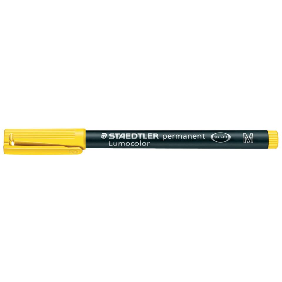 Permanentmarker, Lumocolor, trockensicher, gelberdeckel, schwarzerKörper