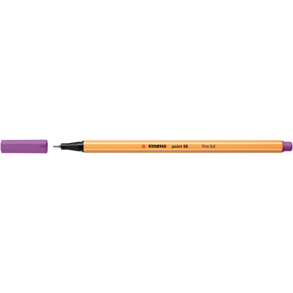 Marker, Fineliner, Orange body, Purple cap, Fine point