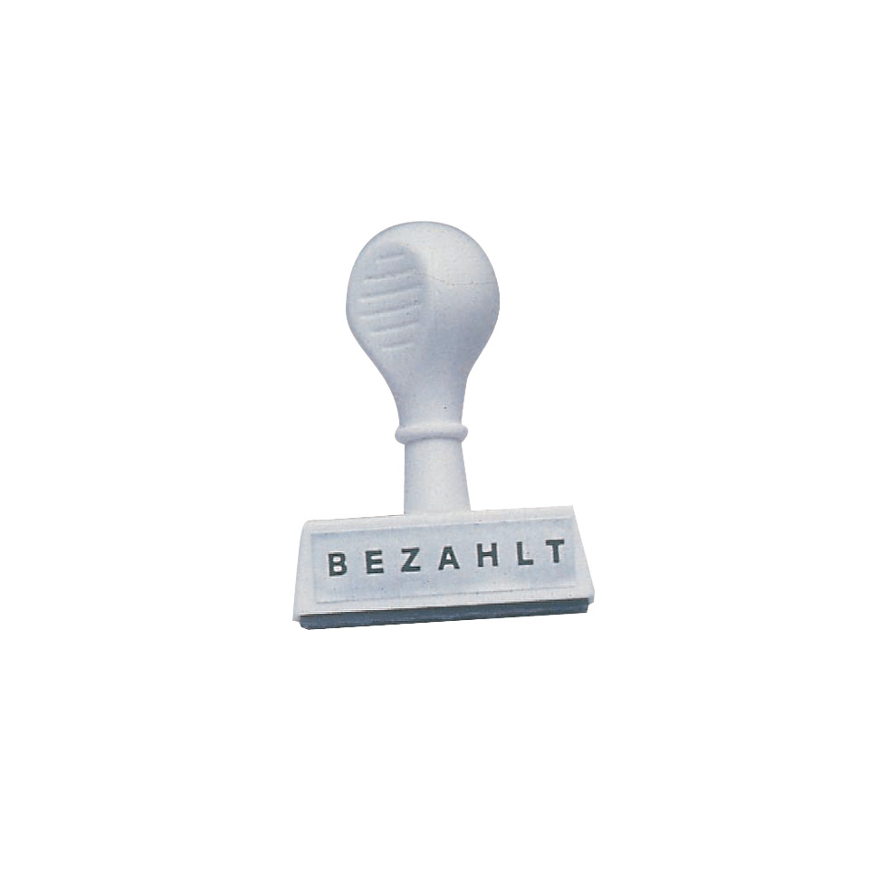 Schriftstempel, Bezahlstempel, Stempel, Gummi, Rubberstamp