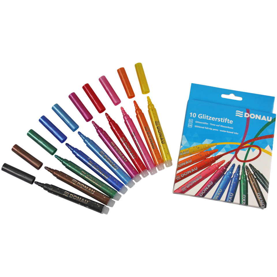 Faserschreiber Glitter, 10 Stück DONAU 5160000-99 Faserschreiber Glitter, 10 Stück DONAU 5160000-99