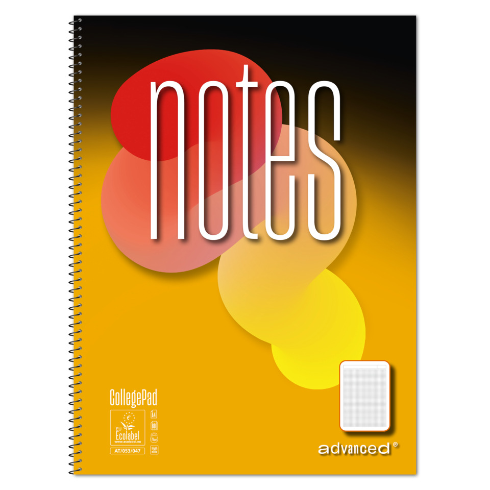 Notizbuch, Spiralbindung, Collegeblock, Gelb-Gradients, Karten-Pad