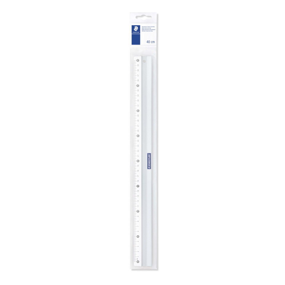 Lineal, Schubleiste, Messlatte, Stahl, 40 cm