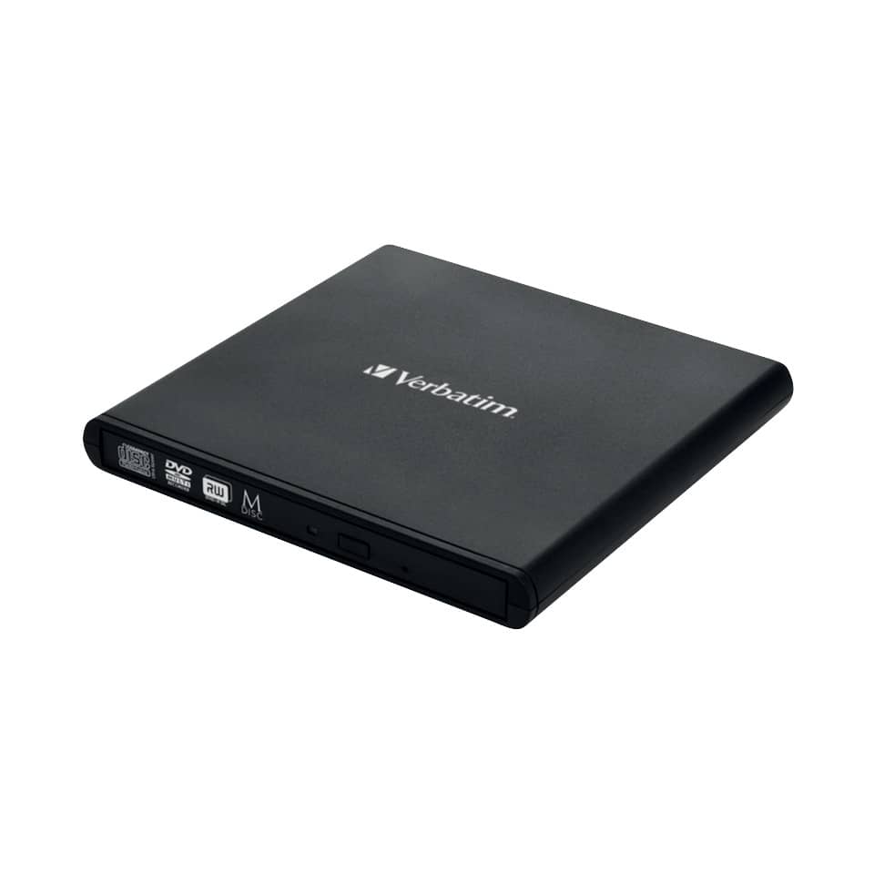 externes DVD-Laufwerk, USB-betrieben, externes optisches Laufwerk, DVD-ROM, schwarz