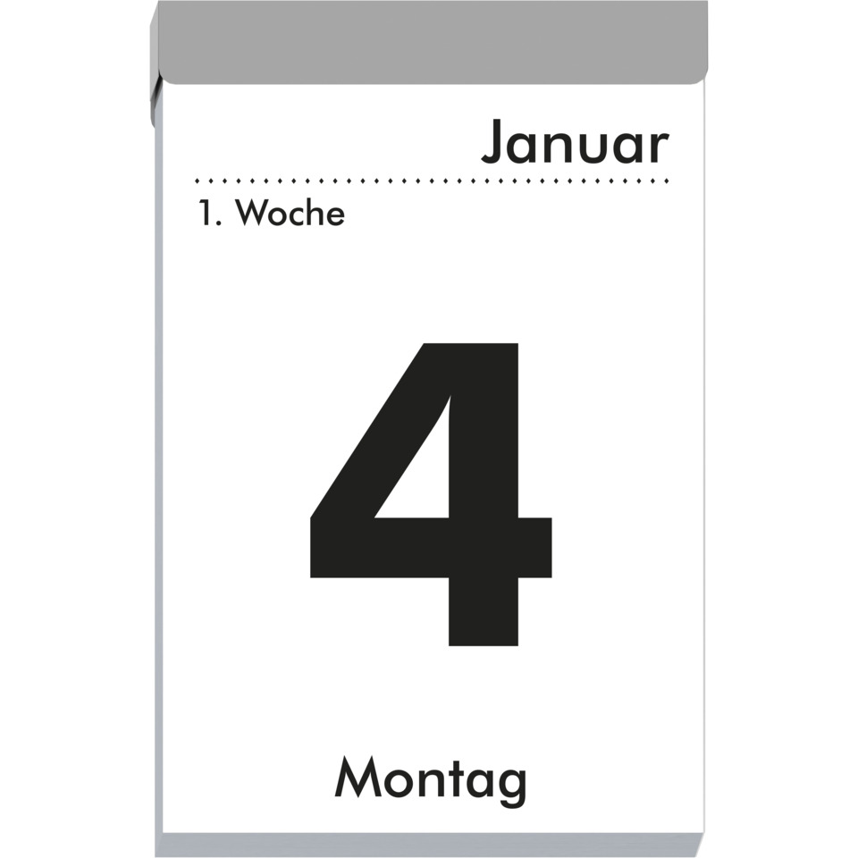 Kalender, Woche 1, Januar, 4, Montag
