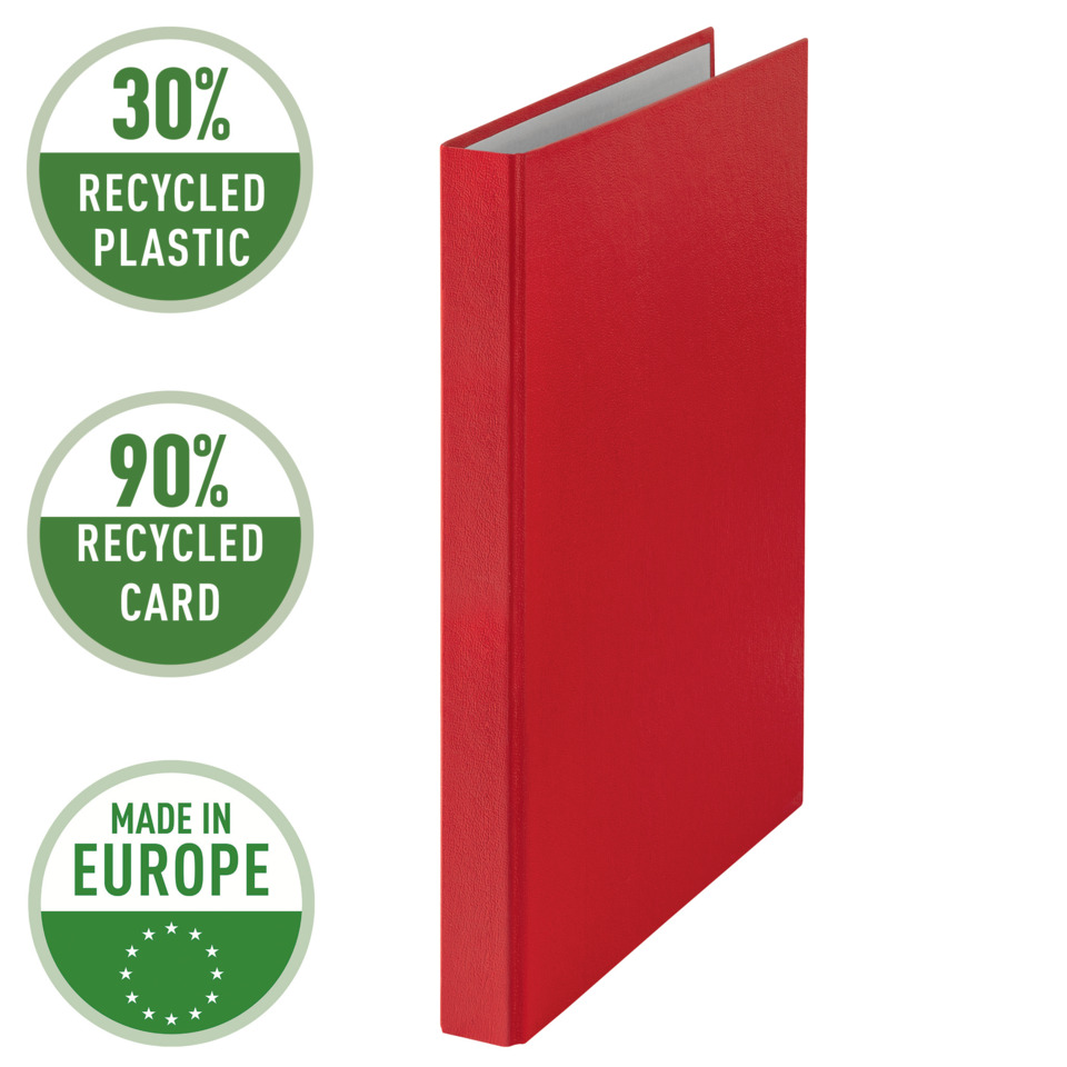 rot Binder, Ringordner, Hardcover, A4 Ordner, recycelte Karte Anzeige