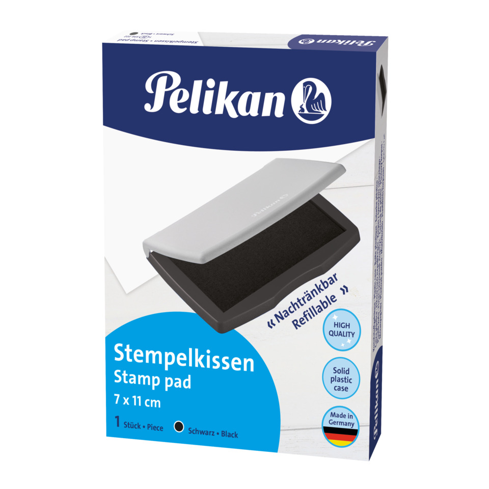Stempelkissen, Stempelpad, 7 x 11 cm, Nachfüllbar, Schwarz