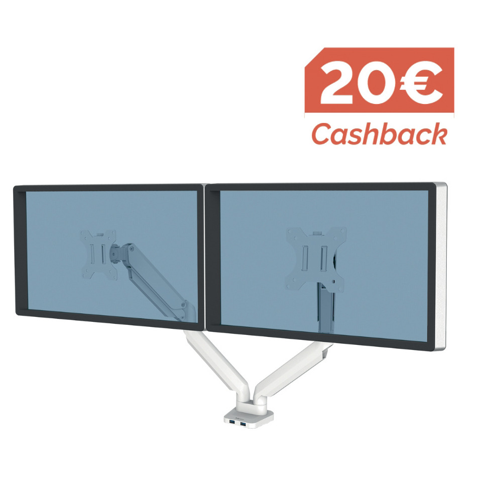 Dual Monitor, Schreibtischhalterung, ultrabreit?, verstellbare Halterung, blau getöntes Display