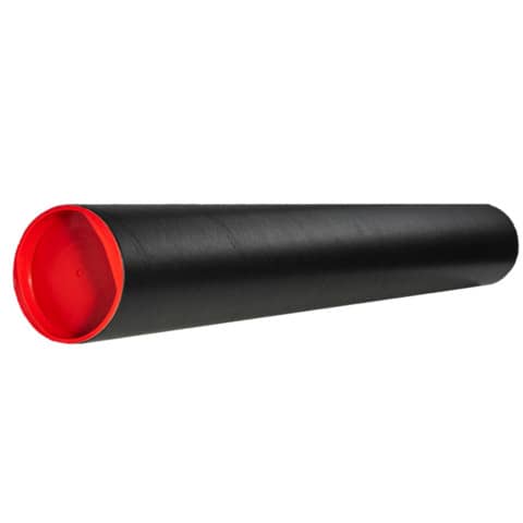 Versandhülse aus Hartpappe, schwarz, mit Verschlussdeckel, Ø 60 mm, Länge 560 mm RUMOLD PH 50040