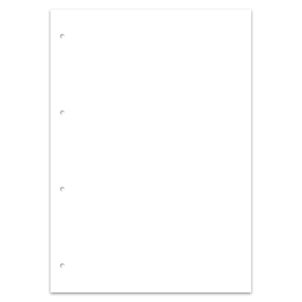 Ordner, A4, Deckblatt, Löcher, weiß
