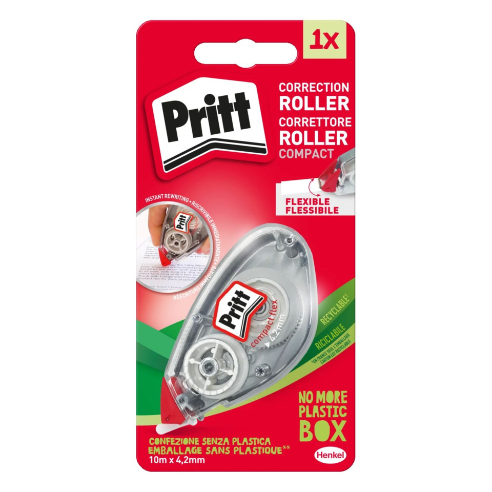 Korrektur-Roller, Abrollkassette, Pritt, Korrekturband, Recycling-Verpackung
