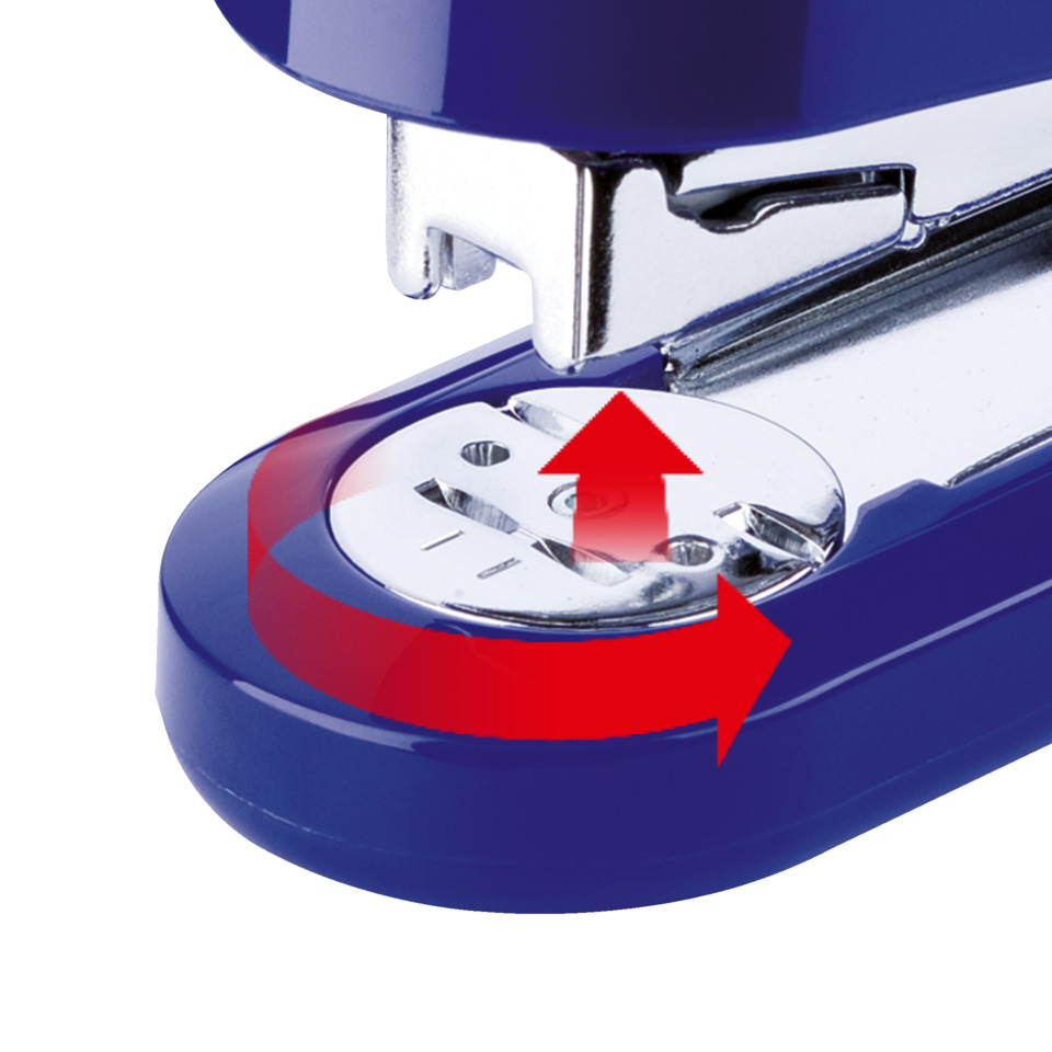 stapler, punch, metal, blue, rotations