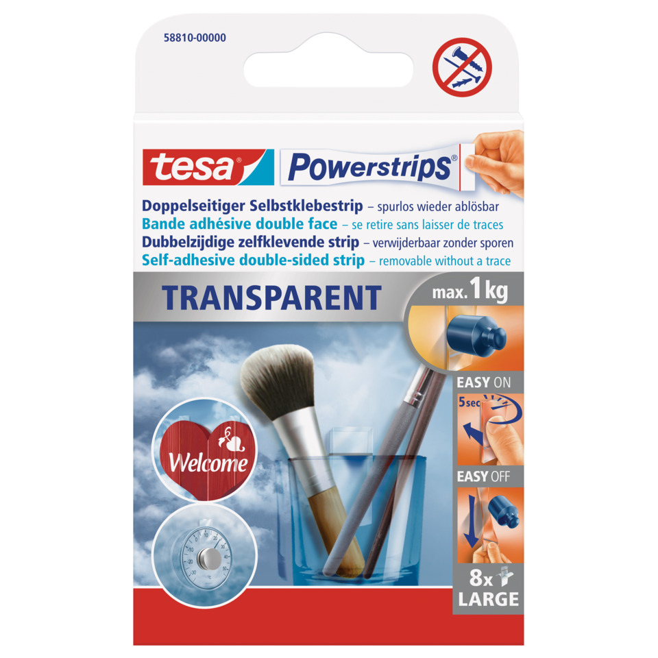 Transparent, Powerstrips, Selbstklebend, Doppelseitig, Makeup-Pinsel-Set