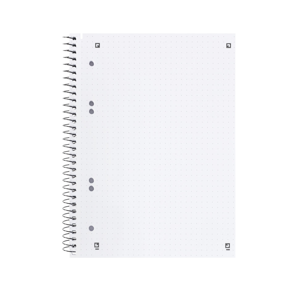 Notizbuch, Spiralbindung, Gitterpunkt, Weiß, Papier