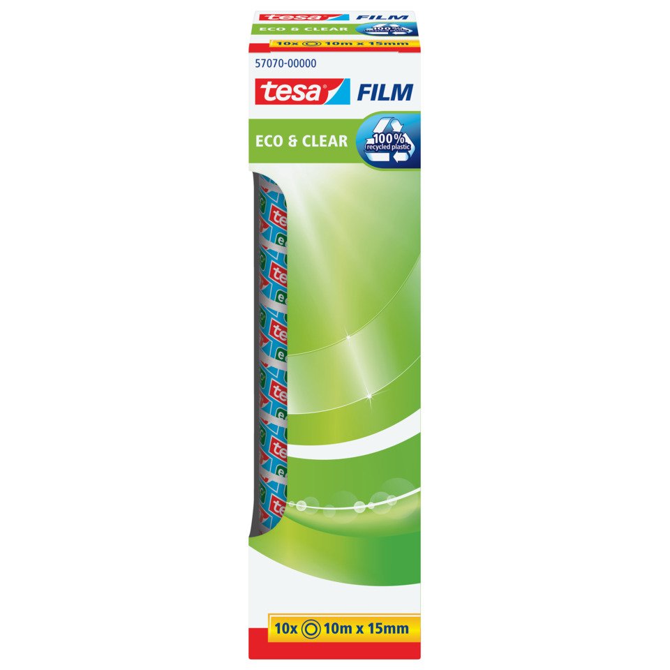 Klebefilm tesafilm® Eco&Clear, 10mx15mm, 10 Rollen, transparent TESA 57070-00000-02