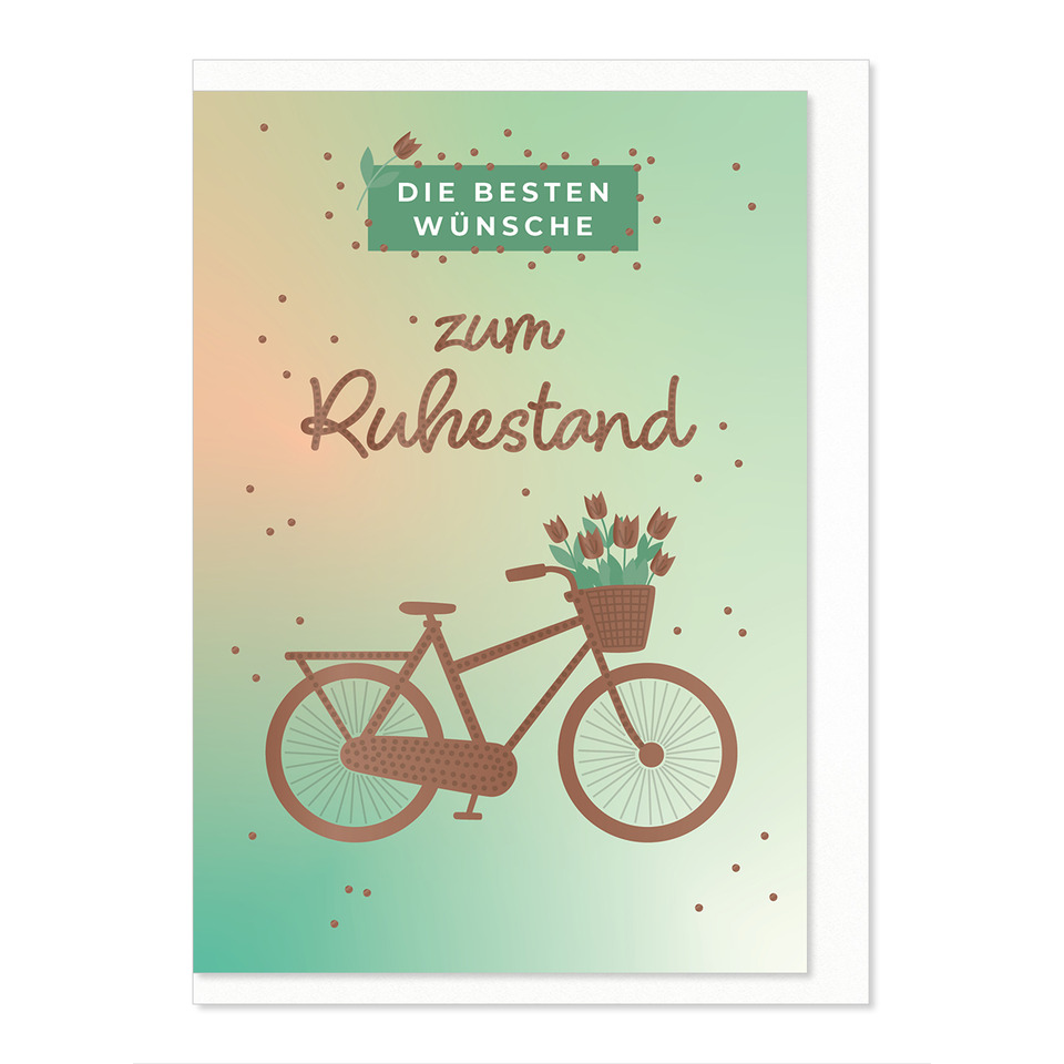 Fahrrad, Blumenkorb, Tageskarten, Ruhestand, Pastellfarben
