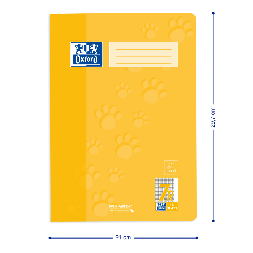 Ordner, Gelb, Pfotenabdruck, Oxford, Papier, Hülle, 7R
